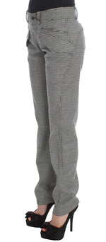 Ermanno Scervino Chic Checkered Black &amp; White Regular Fit Women's Pants