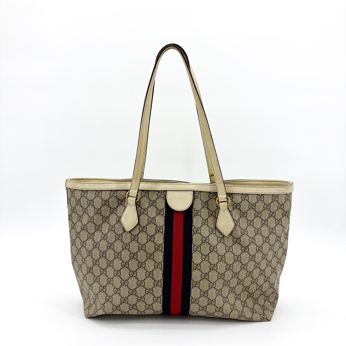Gucci Ophidia Shopping Gg Coated Canvas Beige Canvas Tote Bag Bag (Pre-Owned)