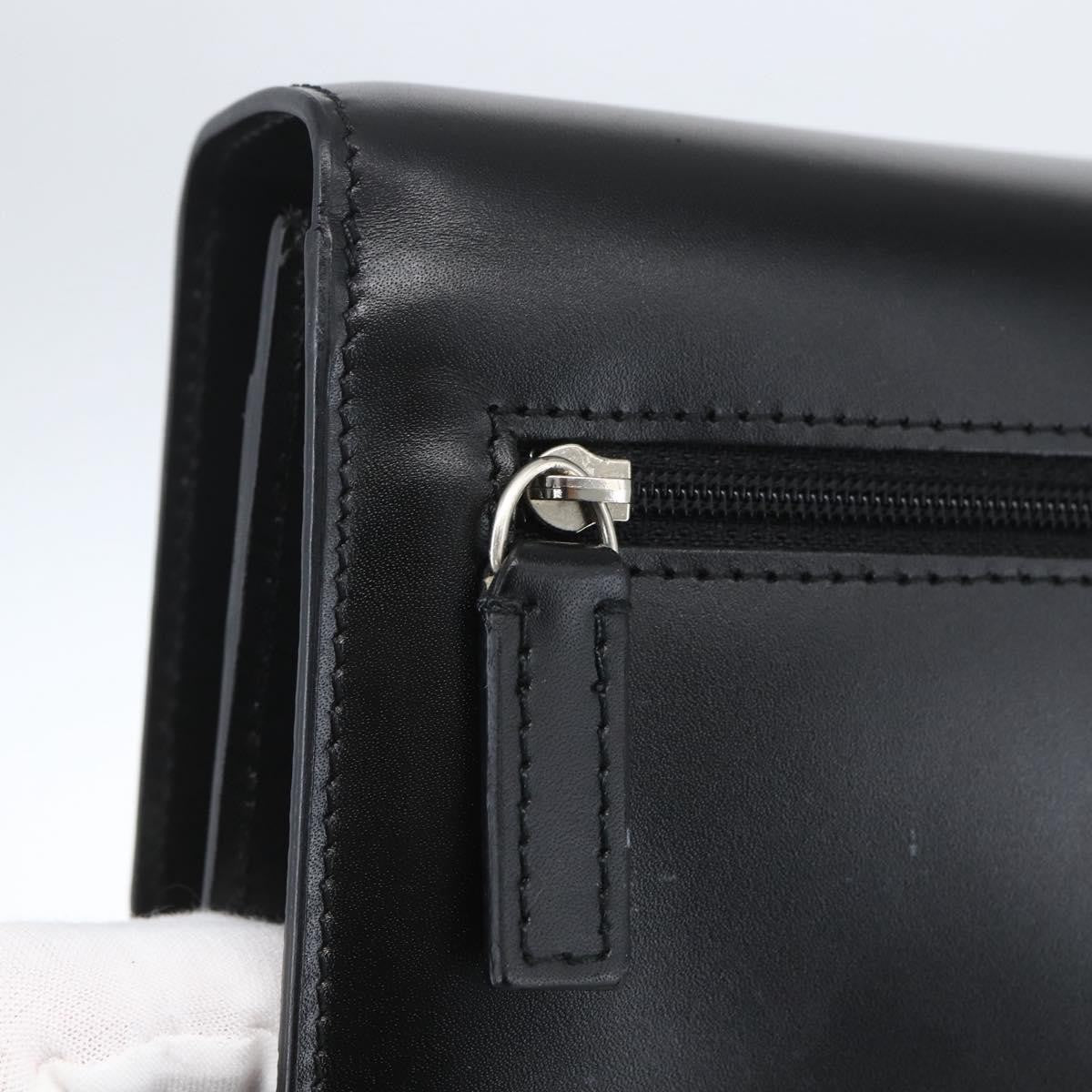 Versace Vintage Clutch Leather Black Leather Clutche & Pouche Bag (Pre-Owned)