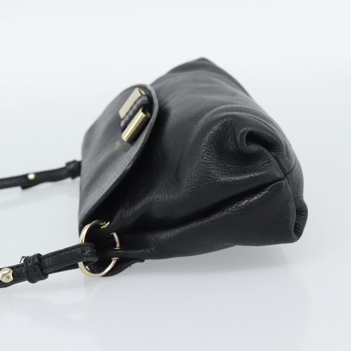 Chloe Lily Leather Black Leather Shoulder Bag Bag (Pre-Owned)