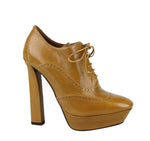 Bottega Veneta Women's Brown Leather Lace-up Platform Heel Boot 331380