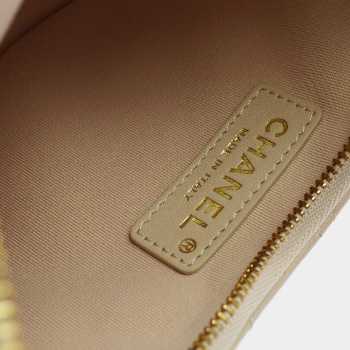 Chanel Chain Around Hook Hobo Quilted Lambskin Beige Leather Shoulder Bag Bag (Pre-Owned)