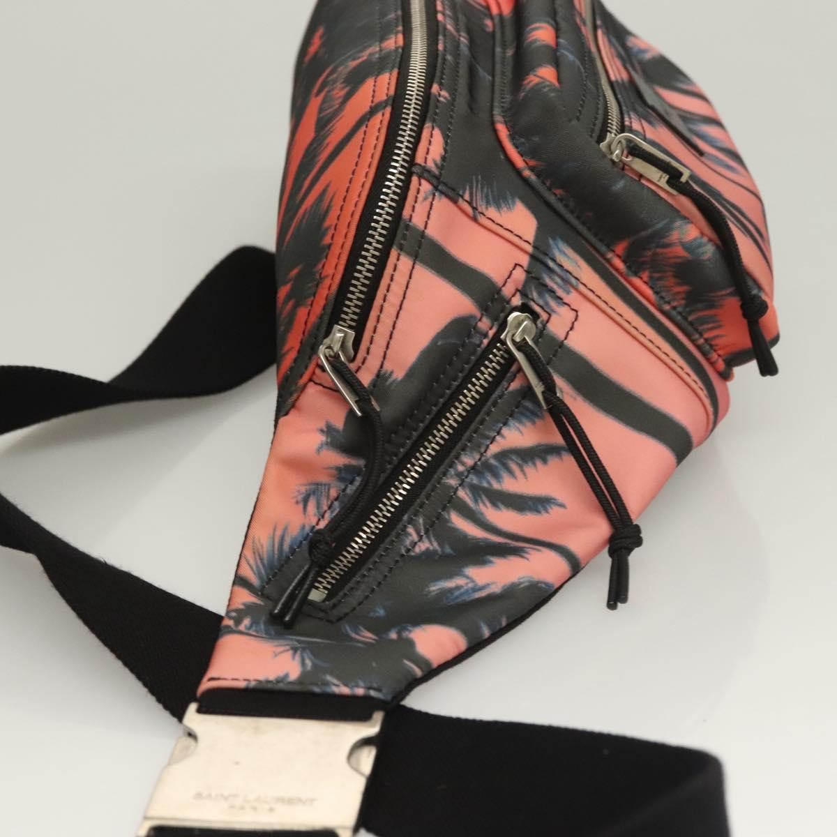 Saint Laurent Front Pocket Waist Printed Nylon Pink Nylon Shoulder Bag Bag (Pre-Owned)