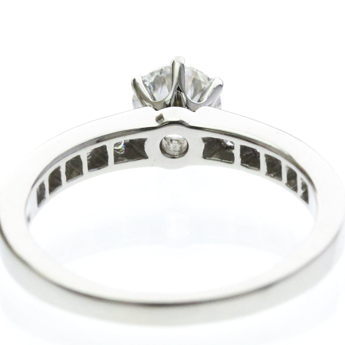 Tiffany & Co. Solitaire Ring With Channel Set Band Platinum With Rbc Diamond F/Vs1 Silver Platinum Ring Jewelry (Pre-Owned)