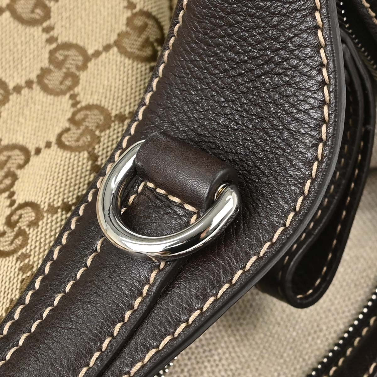 Gucci Horsebit Hobo Gg Canvas Beige Canvas Shoulder Bag Bag (Pre-Owned)