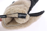 Dolce & Gabbana Elegant Studded Gray Wool Shearling Men's Gloves