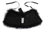 Dolce & Gabbana Black Fox Fur Collar Women's Scarf