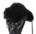 Dolce & Gabbana Black Fox Fur Shoulder Wrap Cover Collar Women's Scarf