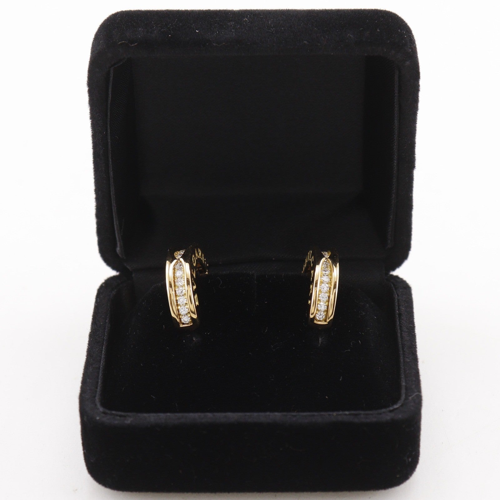 Bvlgari B.Zero1 Hoop 18K Yellow Gold And Diamonds Gold Yellow_Gold Earrings Jewelry (Pre-Owned)