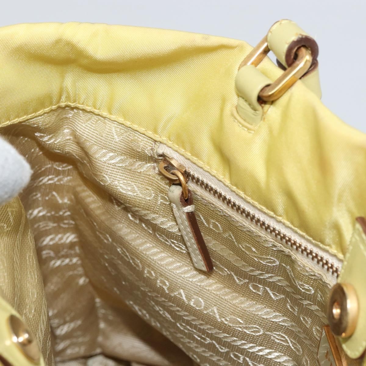 Prada Vintage Tote Nylon Yellow Nylon Tote Bag Bag (Pre-Owned)
