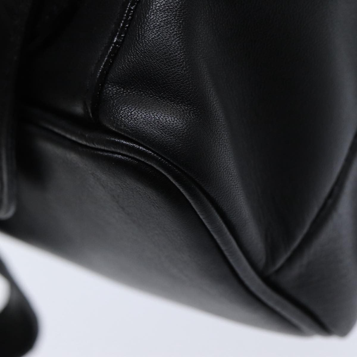 Gucci Vintage Bamboo Leather Black Leather Backpack Bag (Pre-Owned)