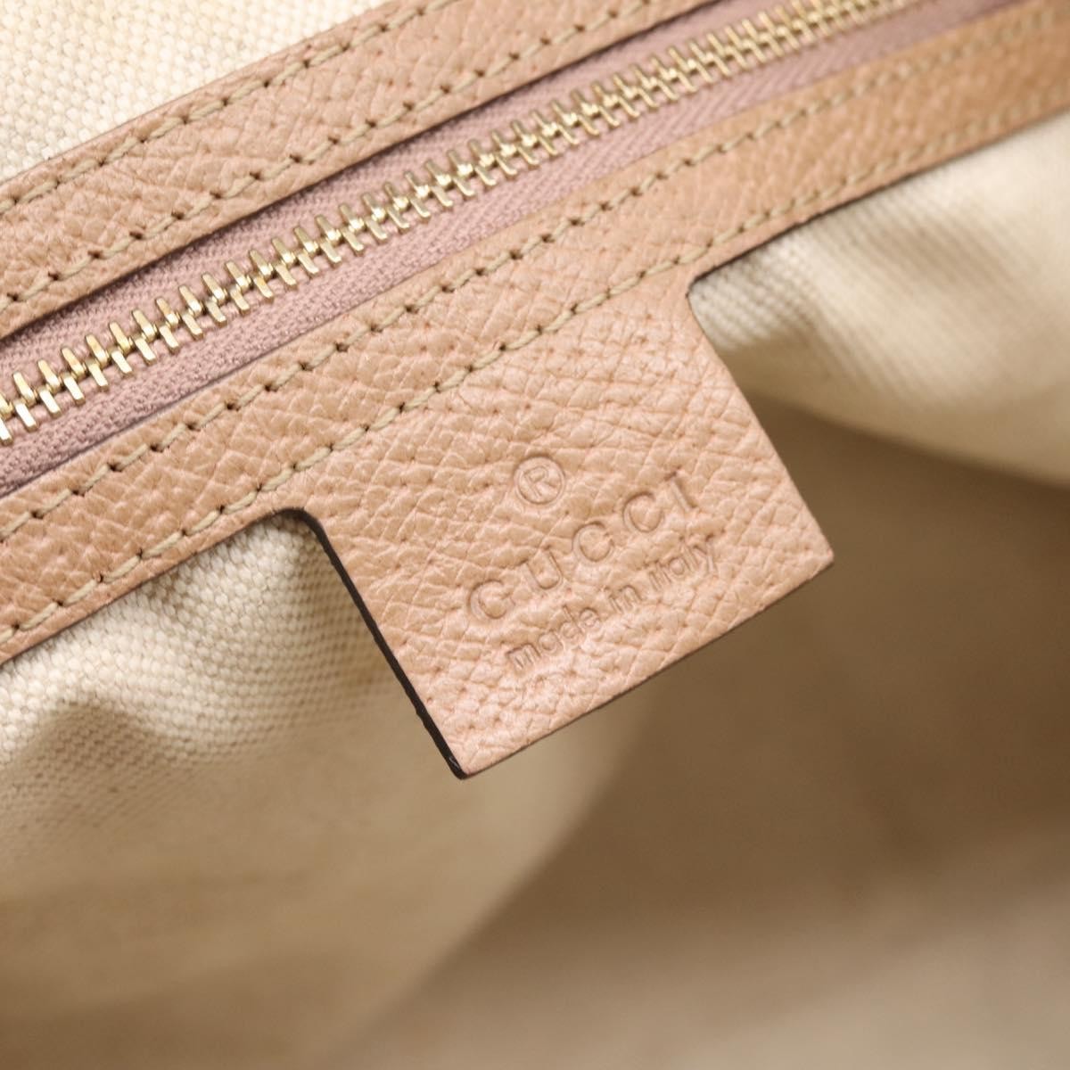 Gucci Bree Convertible Top Handle Gg Canvas With Leather Beige Canvas Handbag (Pre-Owned)