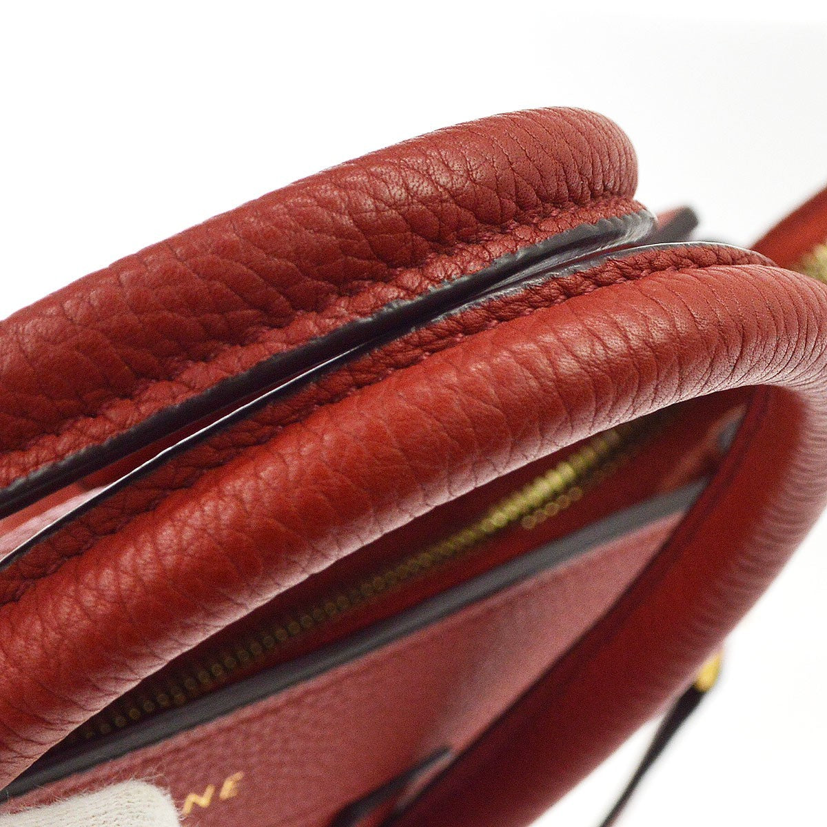 Celine Luggage Grainy Leather Red Leather Handbag (Pre-Owned)