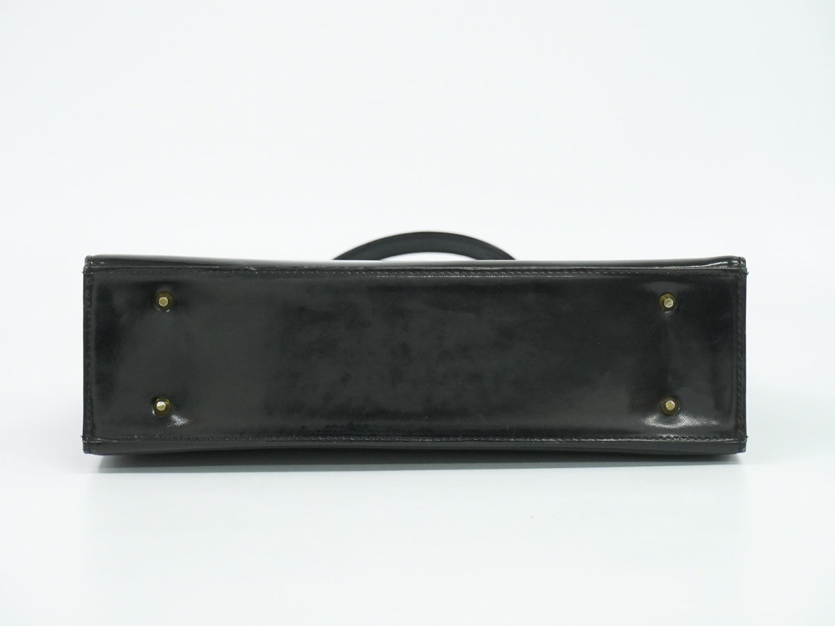 Saint Laurent Vintage Leather Black Leather Handbag (Pre-Owned)