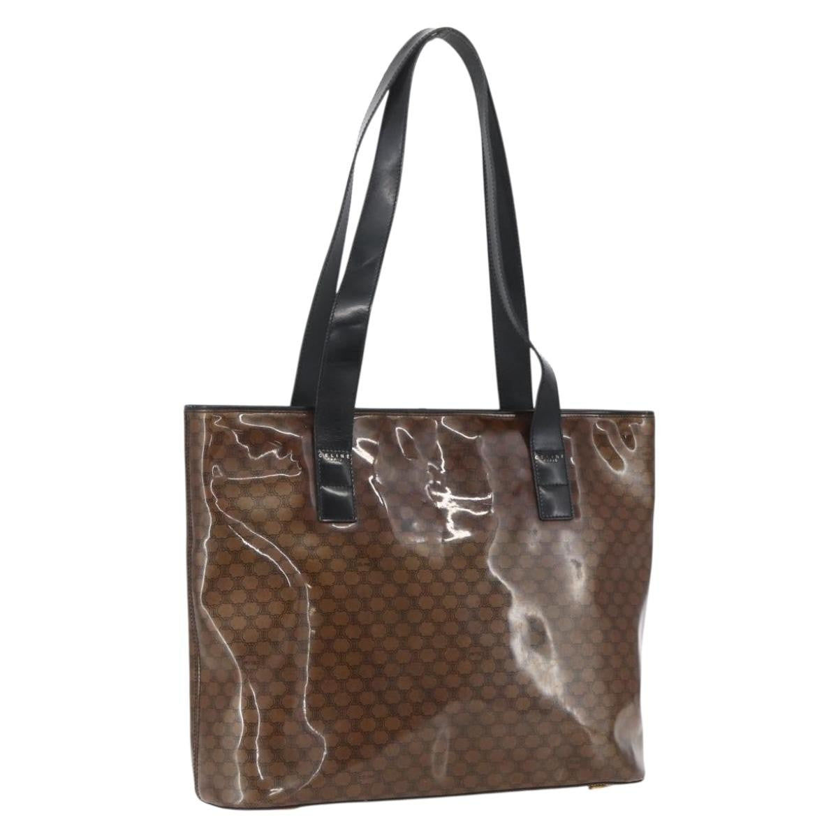 Celine Vintage Macadam Macadam Canvas  Vinyl Brown Plastic Shoulder Bag Bag (Pre-Owned)