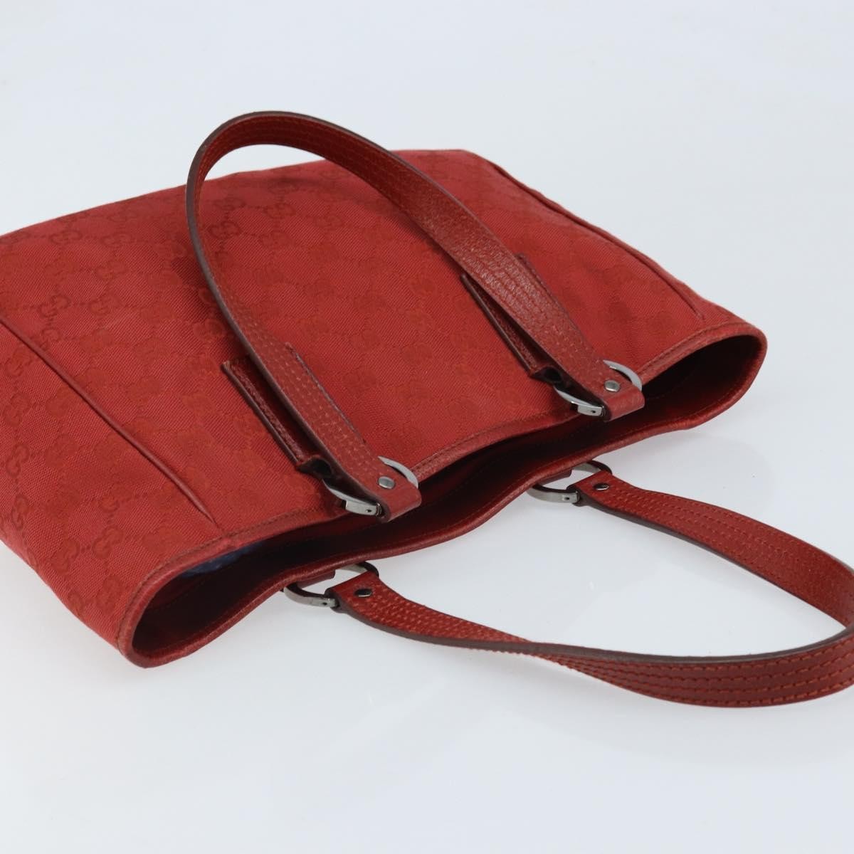 Gucci Vintage Open Tote Gg Canvas And Leather Red Canvas Tote Bag Bag (Pre-Owned)