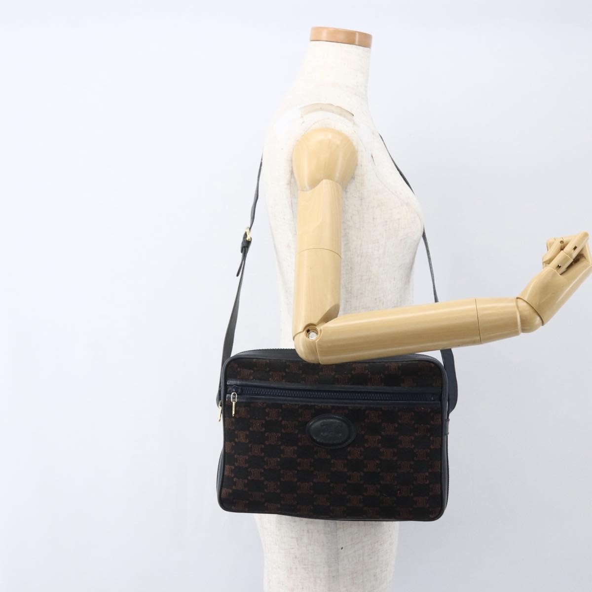 Celine C Macadam Shoulder Suede Navy Suede Shoulder Bag Bag (Pre-Owned)