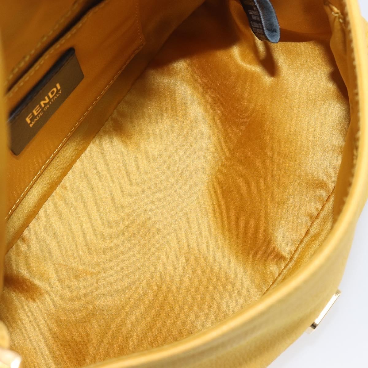 Fendi Fendi Mamma Baguette Monogram Canvas Yellow Leather Handbag (Pre-Owned)