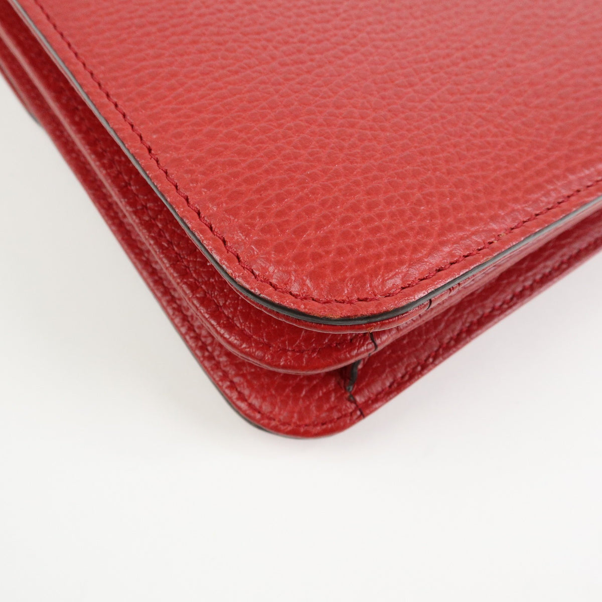 Gucci Interlocking Leather Red Leather Shoulder Bag Bag (Pre-Owned)