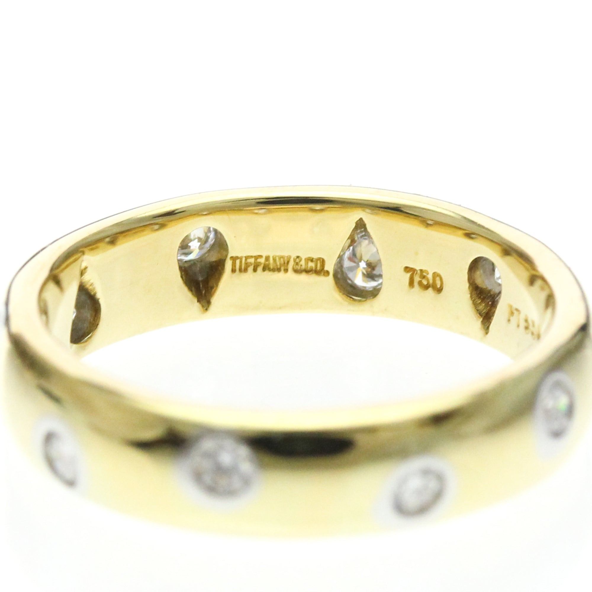 Tiffany & Co. Dots Platinum And Yellow Gold (18K) With Diamond Gold Yellow_Gold Ring Jewelry (Pre-Owned)