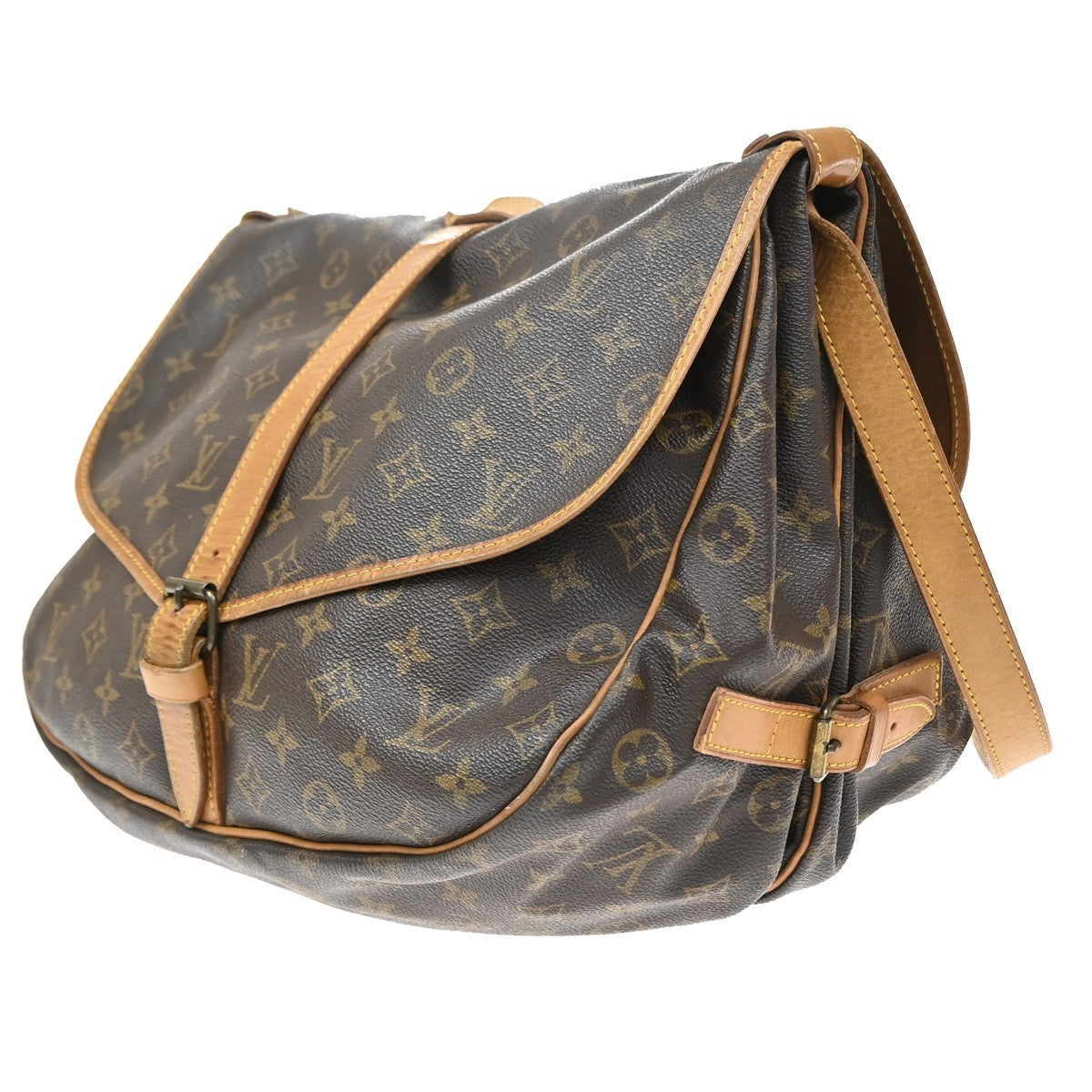 Louis Vuitton Saumur Monogram Canvas Brown Canvas Shoulder Bag Bag (Pre-Owned)