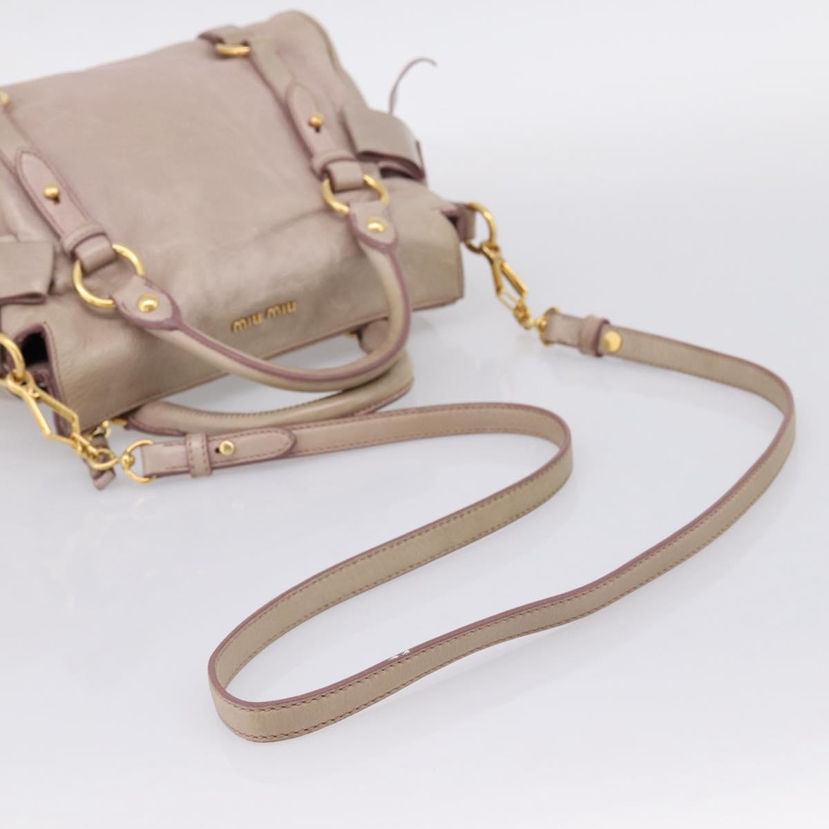 Miu Miu Vitello Lux Leather Pink Leather Handbag (Pre-Owned)