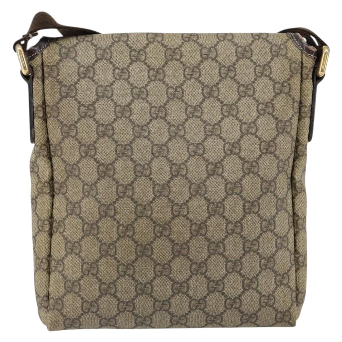 Gucci Flap Messenger Gg Coated Canvas Beige Pvc Shoulder Bag Bag (Pre-Owned)