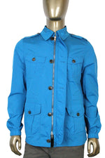 Gucci Men's Stretch Windbreak Turquoise Polyamide Elastane Blouse Jacket