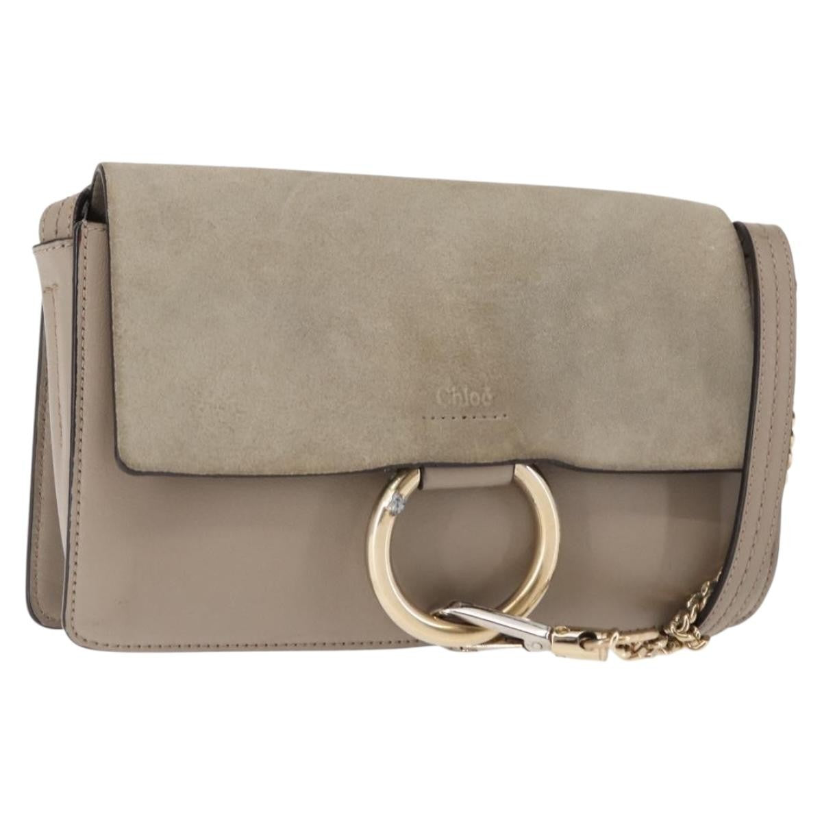 Chloe Faye Leather And Suede Beige Suede Bag (Pre-Owned)