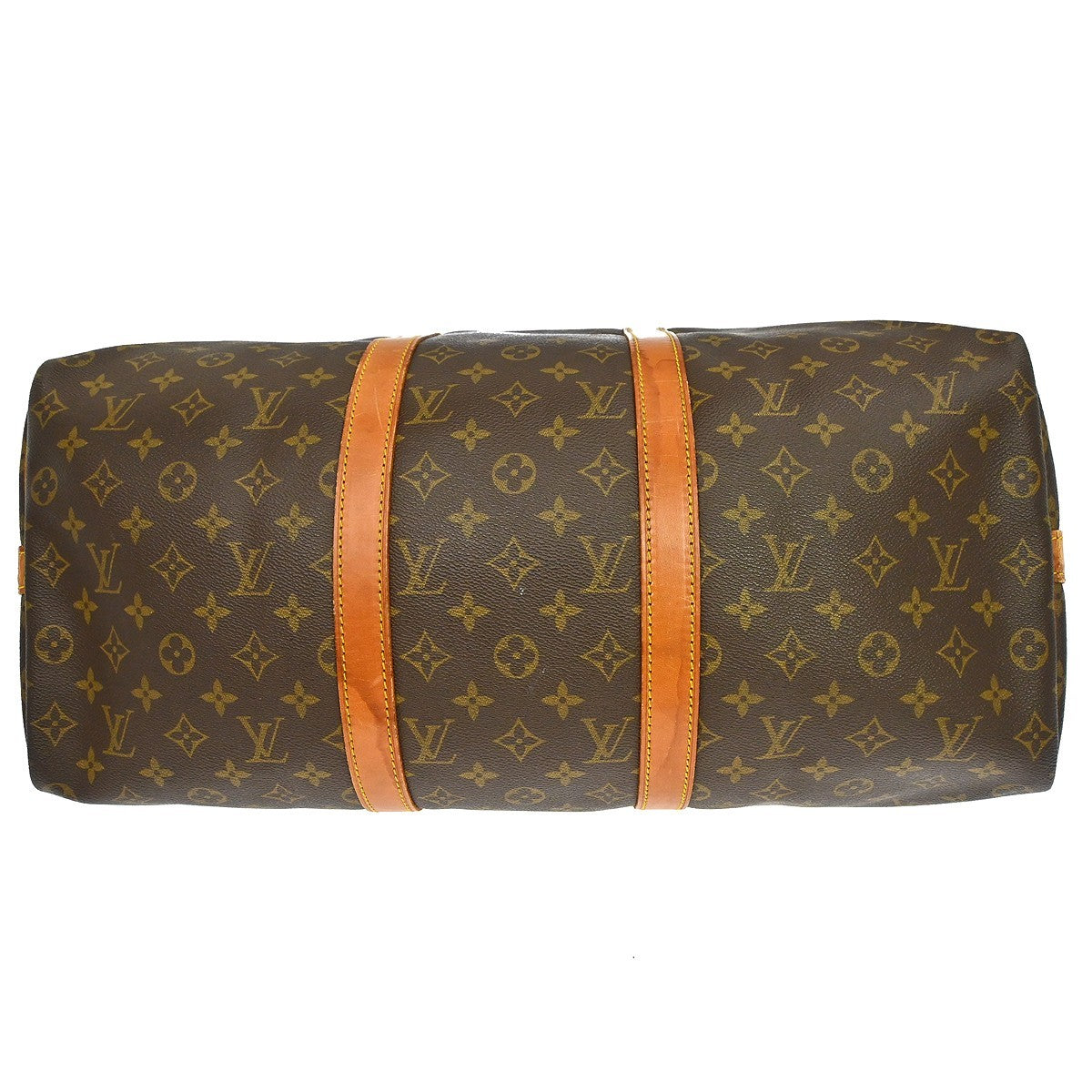 Louis Vuitton Keepall Bandoulière Monogram Brown Canvas Travel Bag Bag (Pre-Owned)