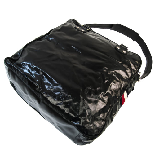 Gucci Web Black Leather Handbag (Pre-Owned)