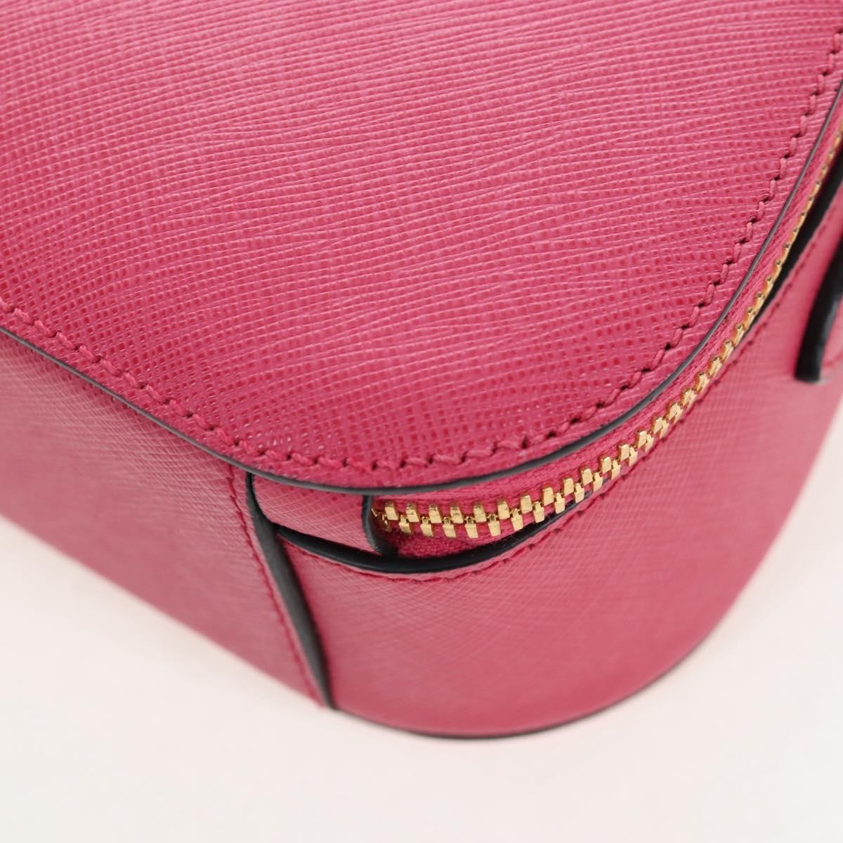 Prada Odette Top Handle Saffiano Leather Pink Leather Handbag (Pre-Owned)