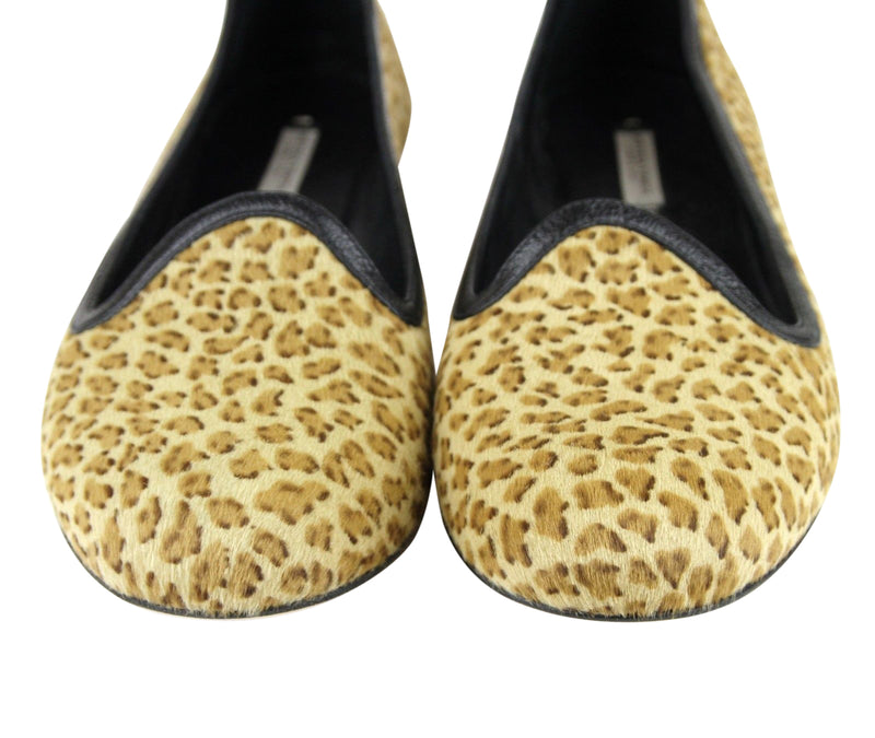 Bottega Veneta Women's Leather / Pony Hair Cheetah Print Flats 338267 8465