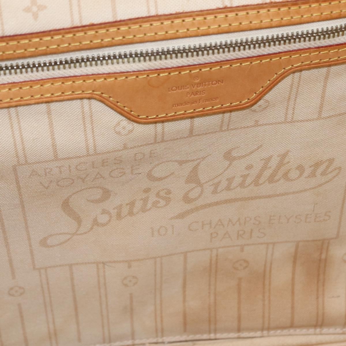 Louis Vuitton Neverfull Damier White Canvas Tote Bag Bag (Pre-Owned)