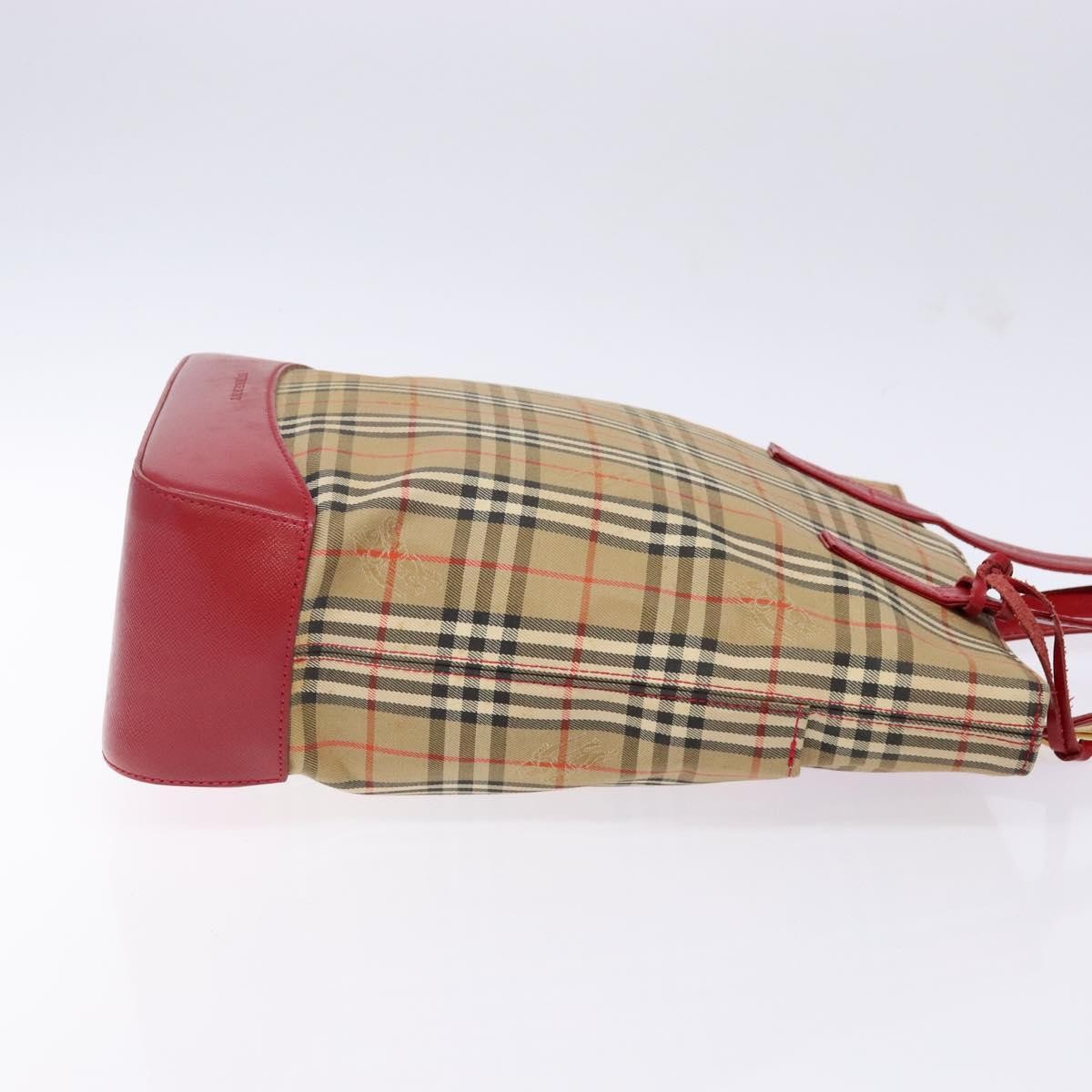 Burberry Nova Check Tote Canvas Check Pattern Beige Canvas Tote Bag Bag (Pre-Owned)