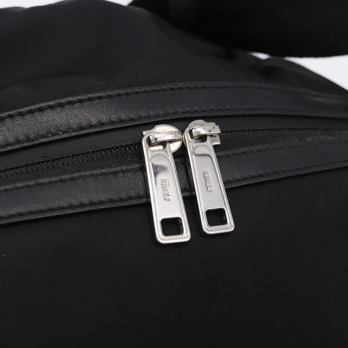 Fendi Fiend Nylon With Printed Leather Black Nylon Backpack Bag (Pre-Owned)