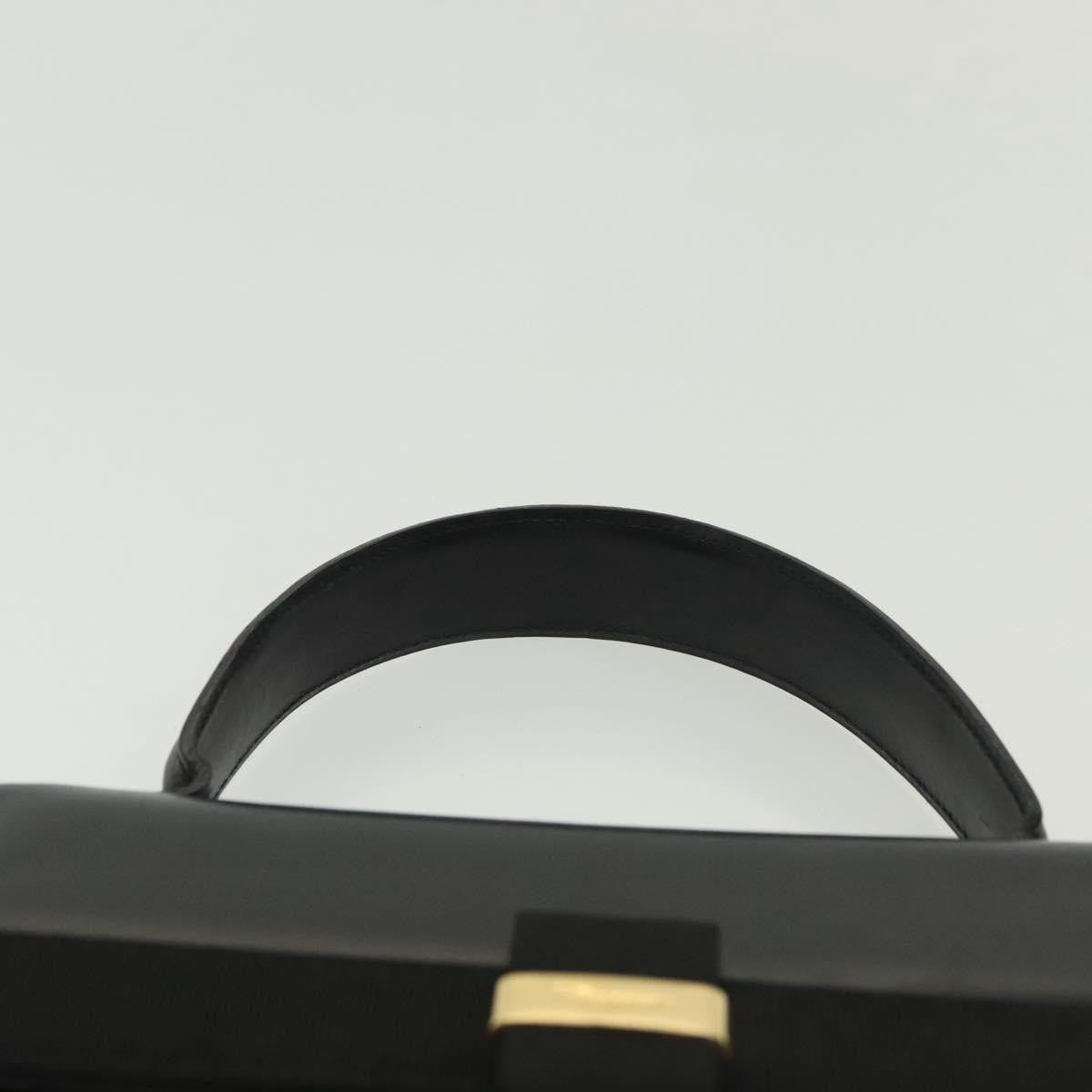 Salvatore Ferragamo Vala Leather Black Leather Handbag (Pre-Owned)