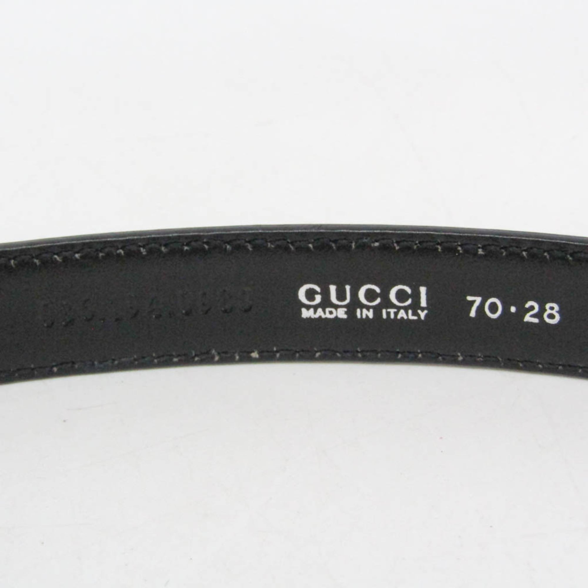 Gucci Interlocking G Belt (Outlet) Leather Black Leather Belts Accessory (Pre-Owned)