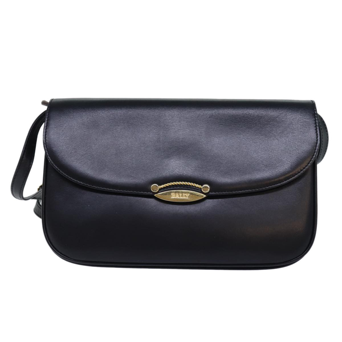Bally Vintage Leather Black Leather Shoulder Bag Bag (Pre-Owned)