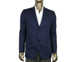 Gucci Men's Horsebit Lining Blue Cotton Two Button Blazer Jacket