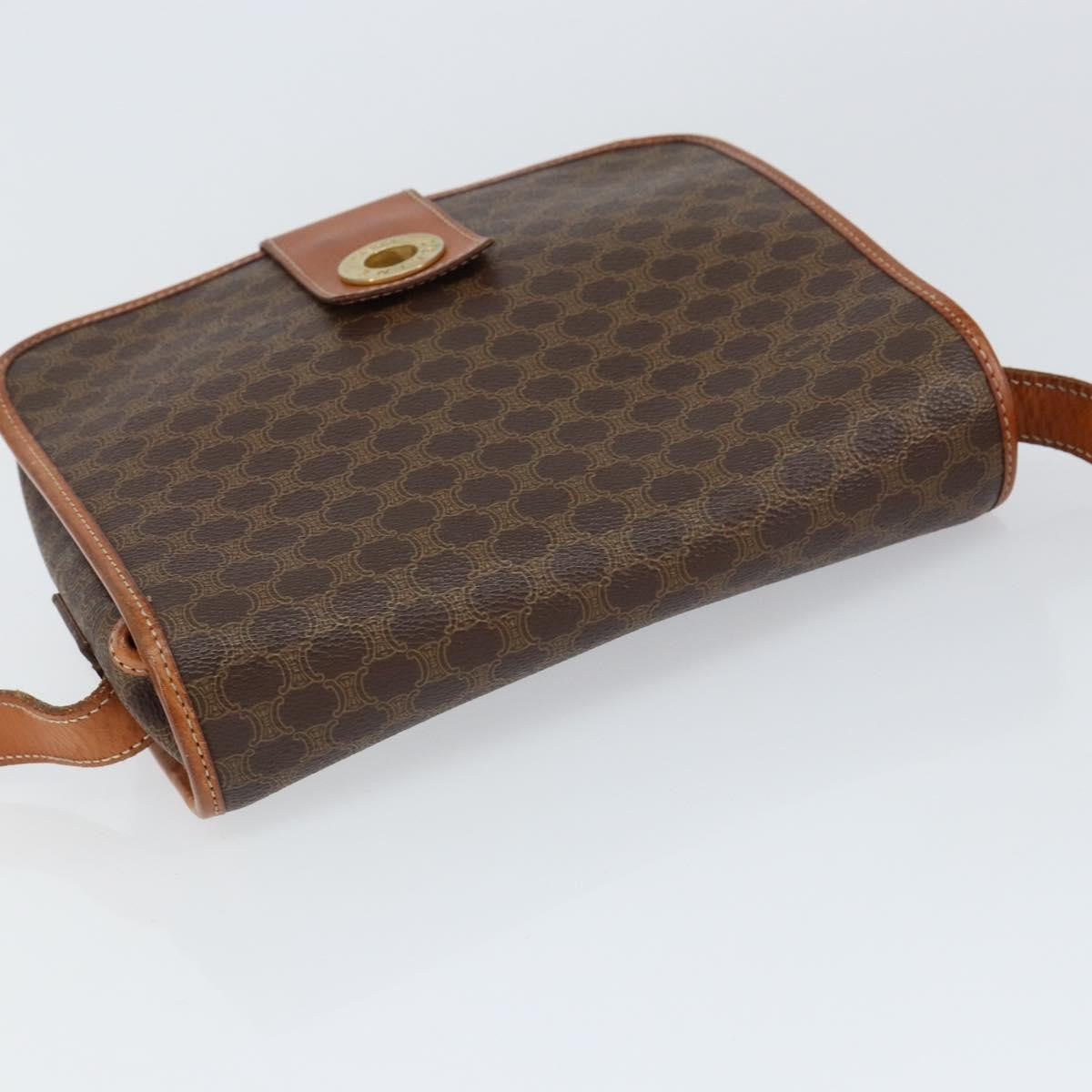 Celine Vintage Macadam Canvas And Leather Brown Canvas Shoulder Bag Bag (Pre-Owned)