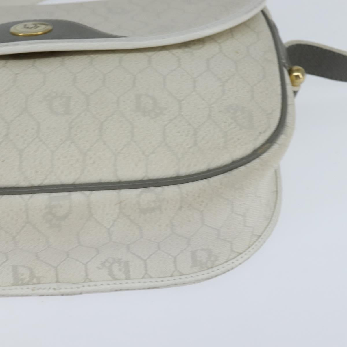 Christian Dior Vintage Honeycomb Flap Coated Canvas White Canvas Wallets Accessory (Pre-Owned)
