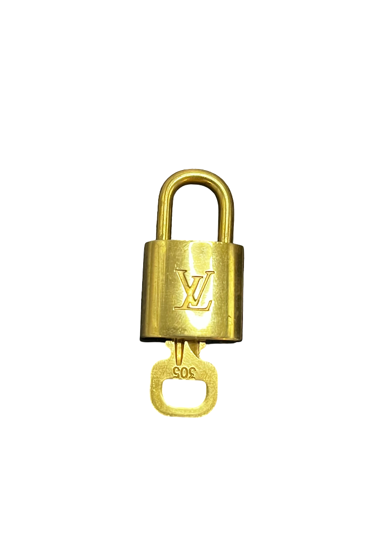 Louis Vuitton Padlock And Key Logo Metal Gold Metal Charms And Keychains Accessory (Pre-Owned)