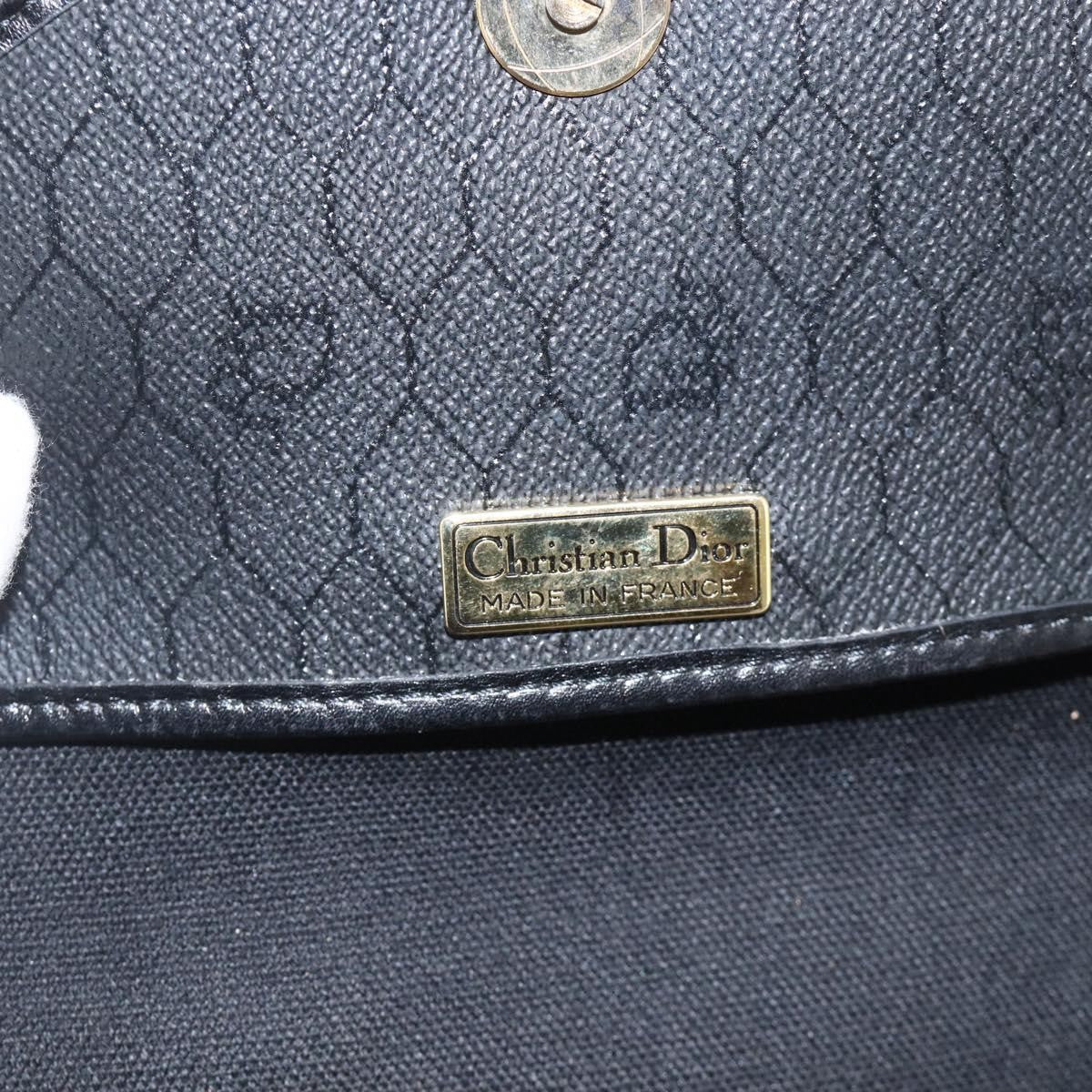 Christian Dior Vintage Honeycomb Flap Coated Canvas Black Canvas Shoulder Bag Bag (Pre-Owned)
