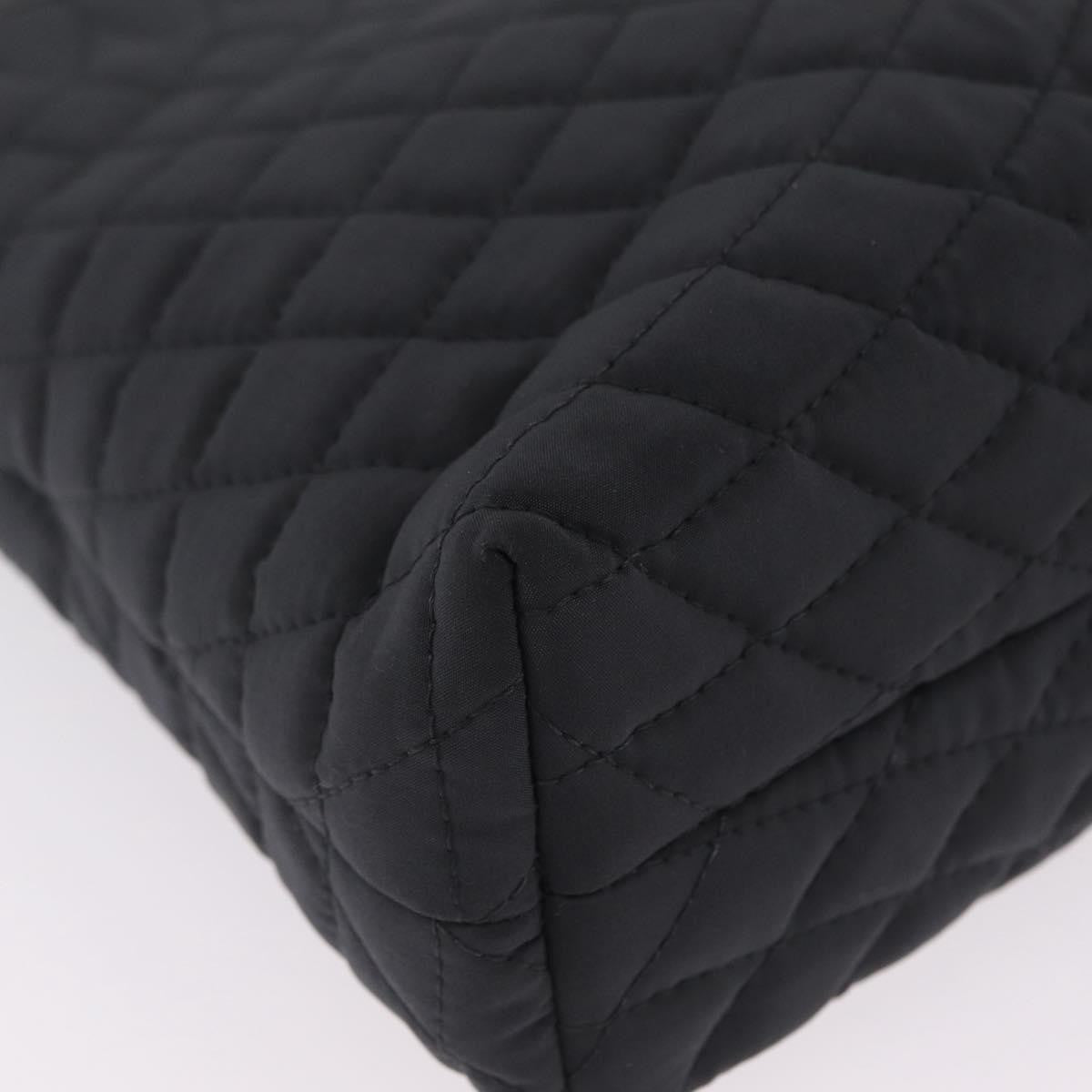 Bally Handbag Quilted Nylon Black Nylon Handbag (Pre-Owned)