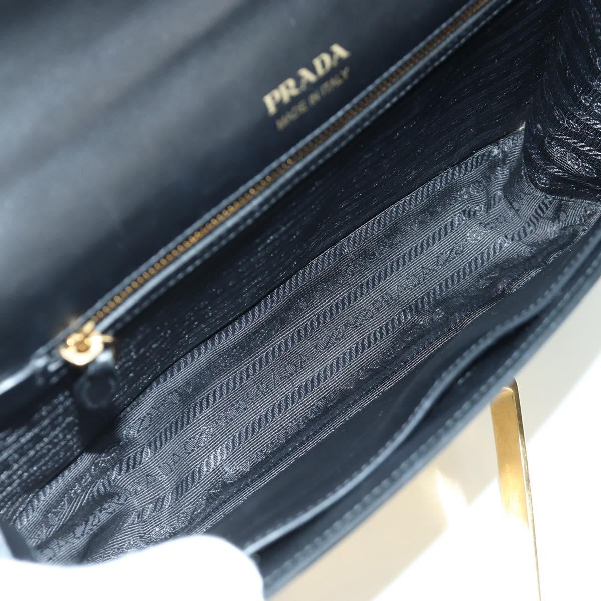 Prada Metal Ribbon City Calfskin Gray Leather Shoulder Bag Bag (Pre-Owned)