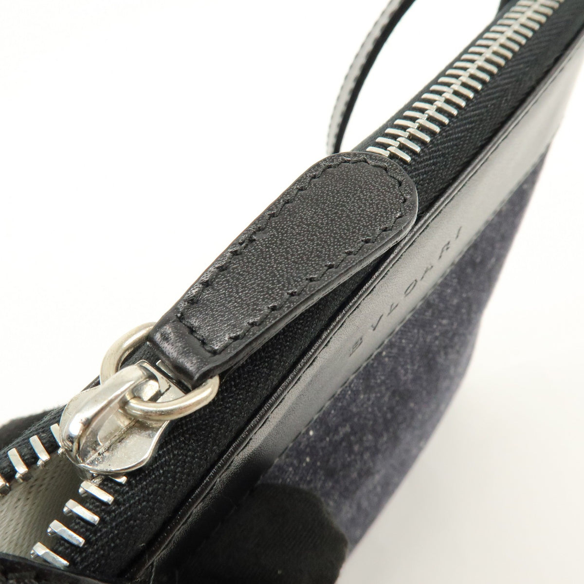 Bvlgari Logomania Canvas With Leather Black Denim_Jeans Shoulder Bag Bag (Pre-Owned)