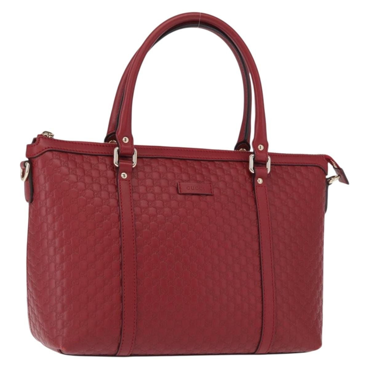 Gucci Margaux Microguccissima Leather Red Leather Tote Bag Bag (Pre-Owned)