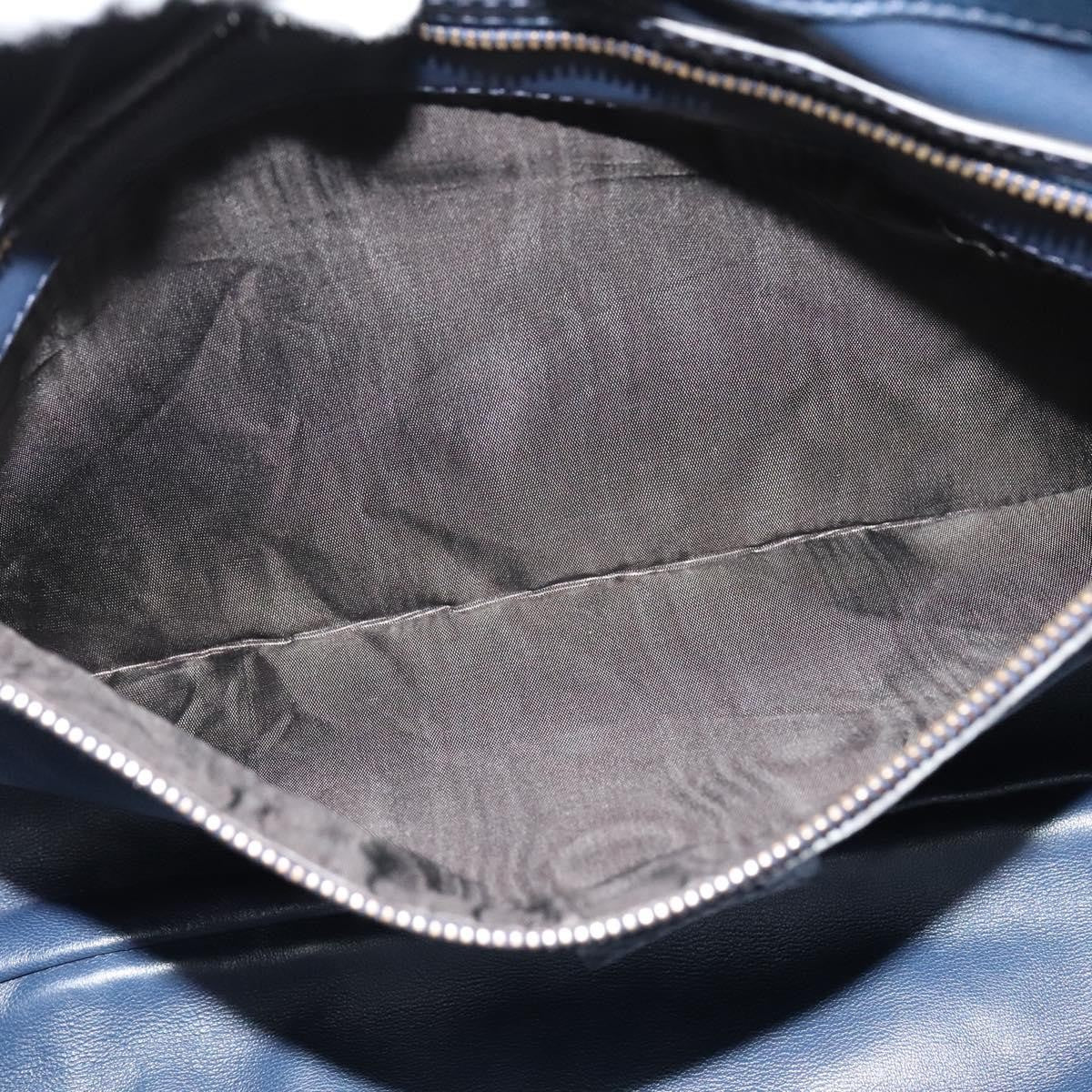 Gucci Hip Bamboo Flap Leather Blue Leather Handbag (Pre-Owned)