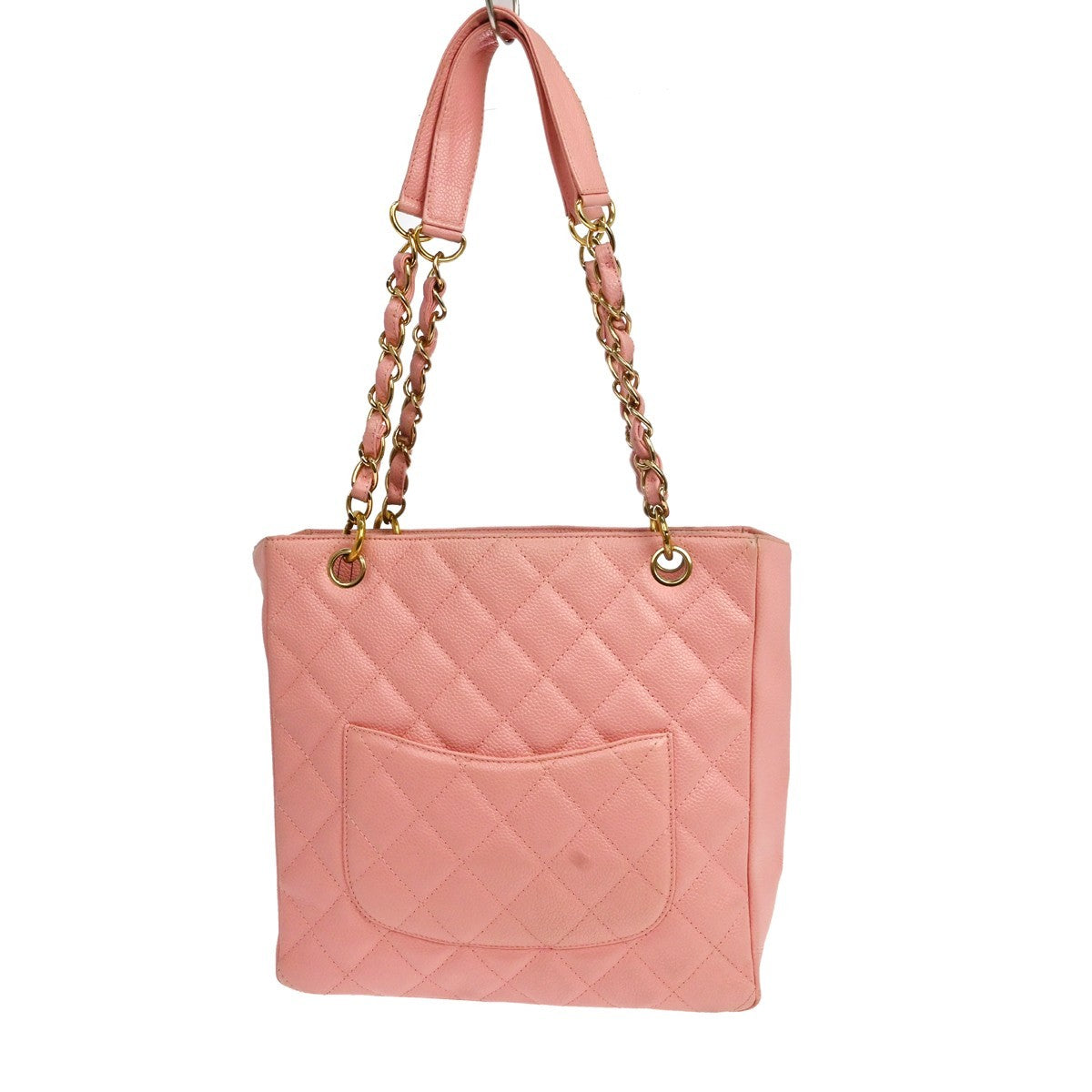 Chanel Petite Shopping Quilted Caviar Pink Leather Tote Bag Bag (Pre-Owned)
